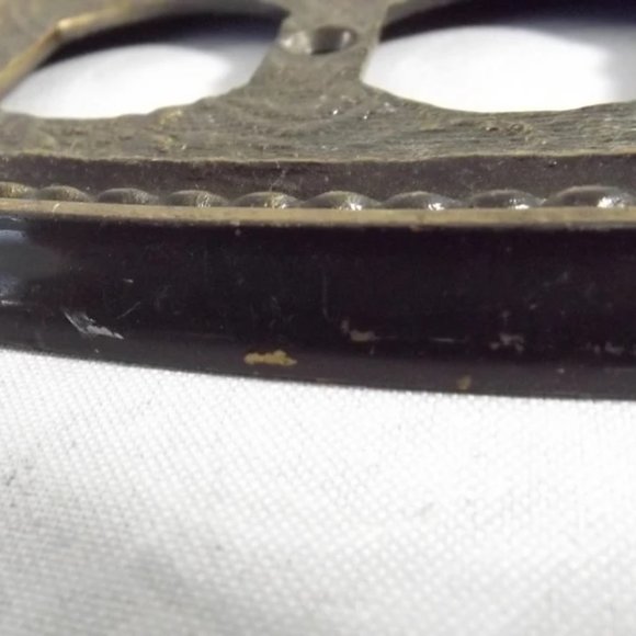 Vintage Brass Finish Switch Plate Cover, Electrical Outlet Cover for Two Plugs - Picture 8 of 10